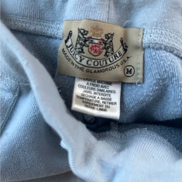 Juicy Couture Light Blue Terry cloth Sweatpants size Medium - Picture 2 of 5